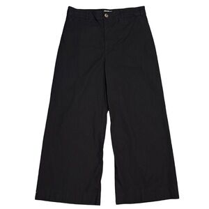 Maeve by Anthropologie Black High Waist Wide Leg Ankle Pants Linen Blend Size 33